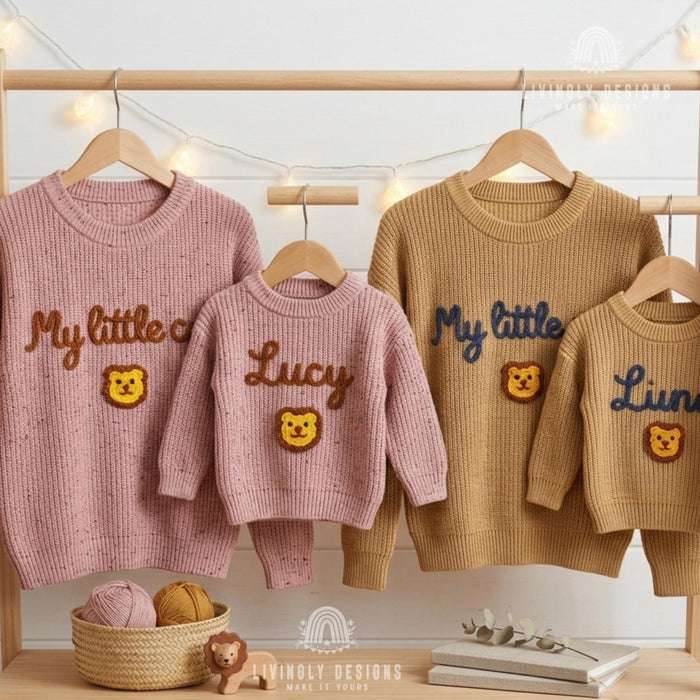 Personalized Mother, Child Matching Sweaters | Custom Mom, Mother's Day Jumper
