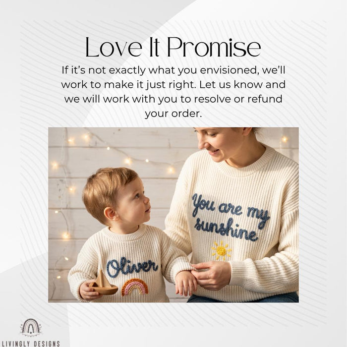 Custom "You Are My Sunshine" Mom and Kids Sweaters | Matching Mother & Child Knit Outfit