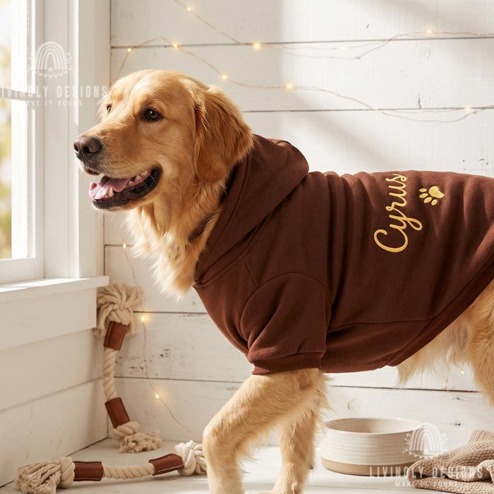 Personalized Name Dog/Pet Sweatshirt Embroidered Winter Pet Hoodie