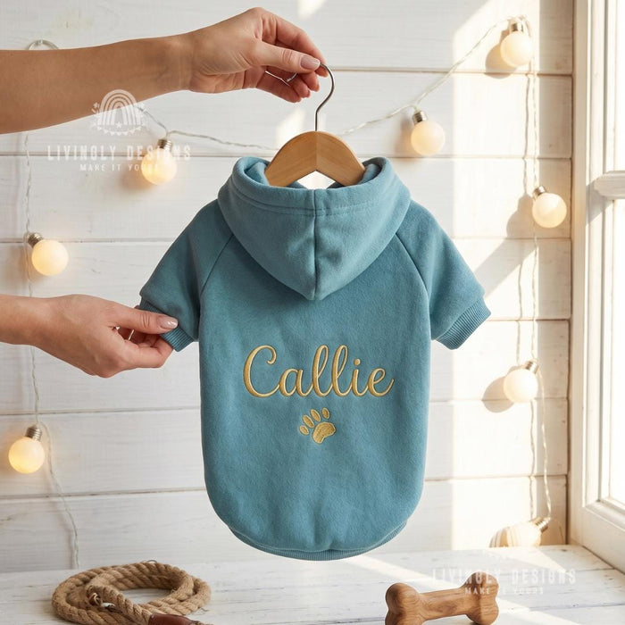 Personalized Name Dog/Pet Sweatshirt Embroidered Winter Pet Hoodie