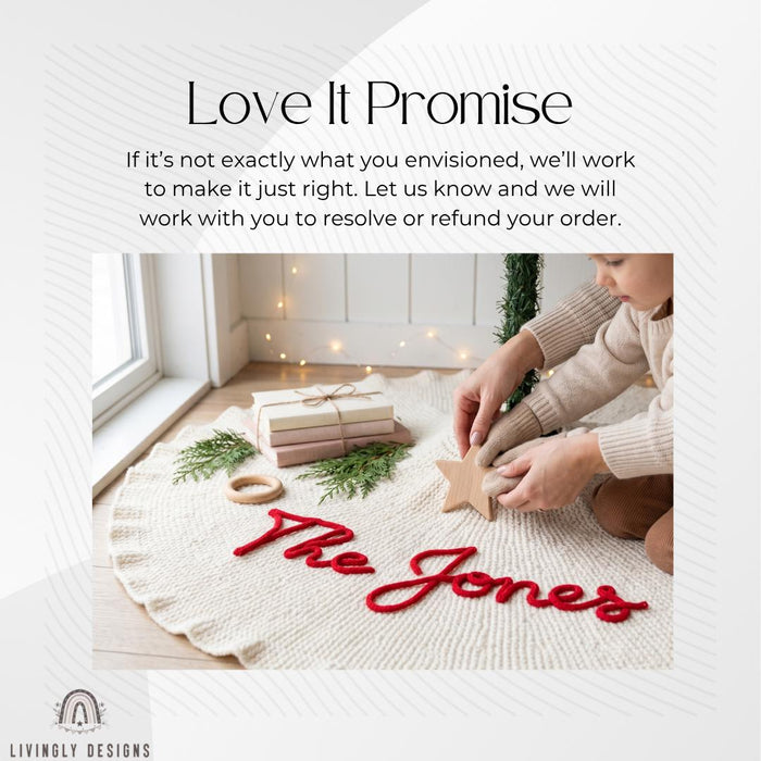 Custom Name Christmas Tree Skirt Holiday Decor