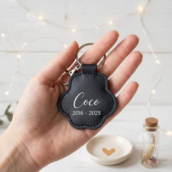 Custom Pet Keepsake Keychain Paw Pendant with Hidden Compartment