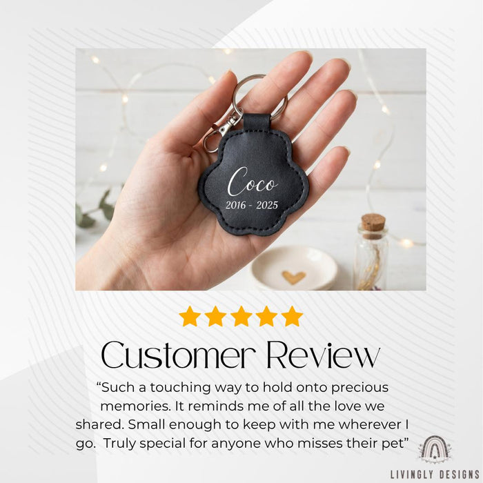 Custom Pet Keepsake Keychain Paw Pendant with Hidden Compartment
