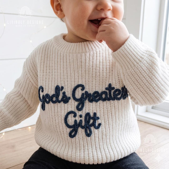 Personalized Faith Jumper for Kids: Custom Christian Keepsake Gift Sweatshirt for Babies, Toddlers
