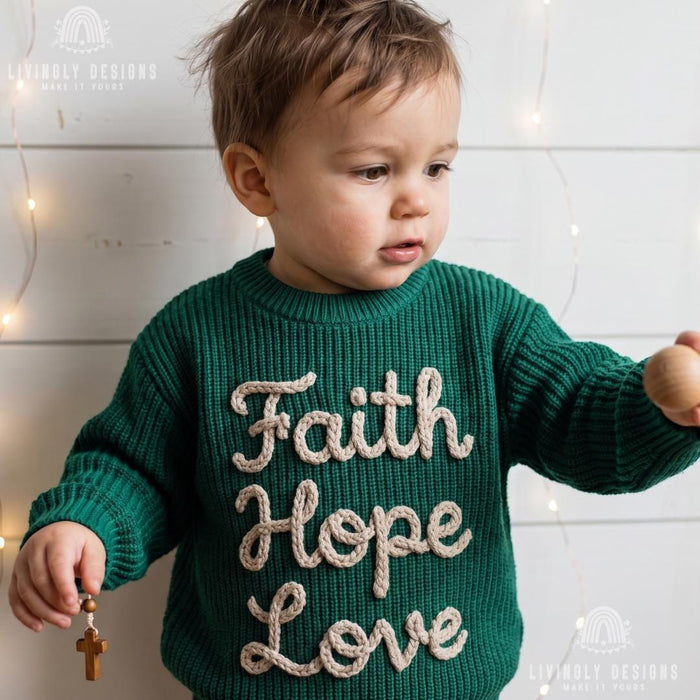 Personalized Faith Jumper for Kids: Custom Christian Keepsake Gift Sweatshirt for Babies, Toddlers