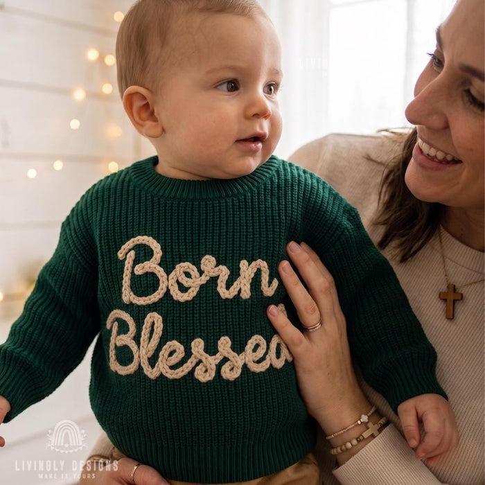 Personalized Faith Jumper for Kids: Custom Christian Keepsake Gift Sweatshirt for Babies, Toddlers