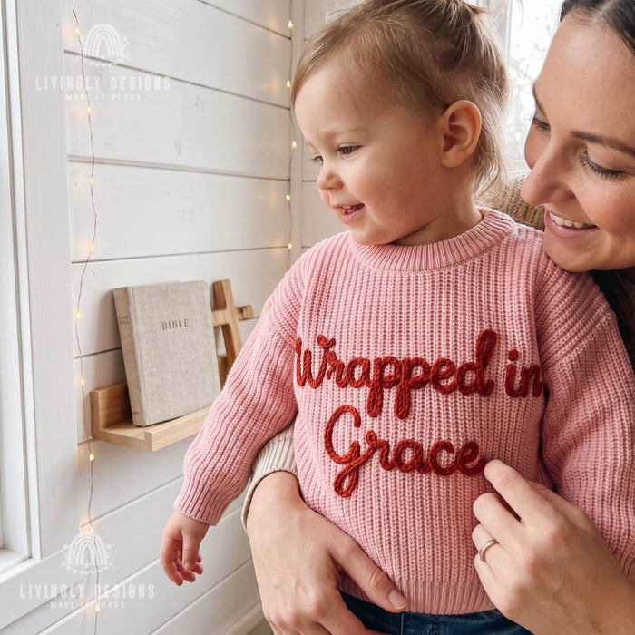 Personalized Faith Jumper for Kids: Custom Christian Keepsake Gift Sweatshirt for Babies, Toddlers