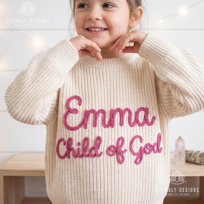 Personalized Faith Jumper for Kids: Custom Christian Keepsake Gift Sweatshirt for Babies, Toddlers