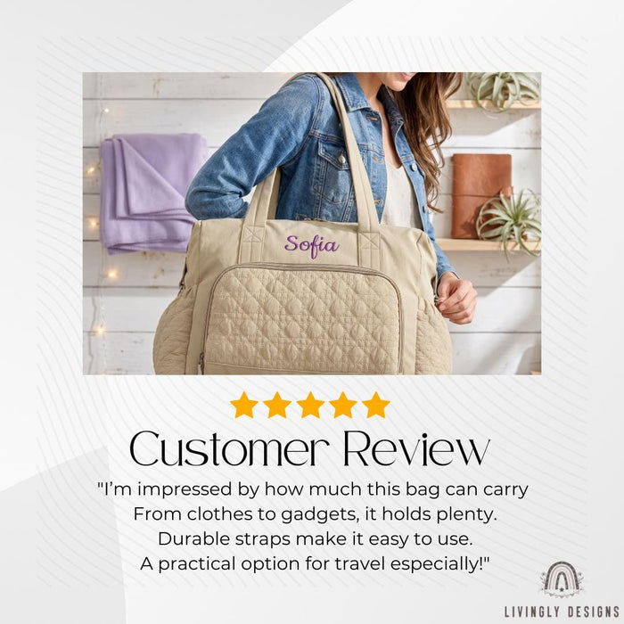 Custom Name Weekender Bag Travel Tote
