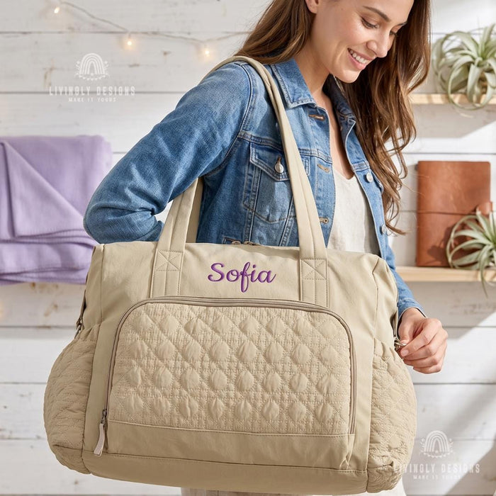 Custom Name Weekender Bag Travel Tote
