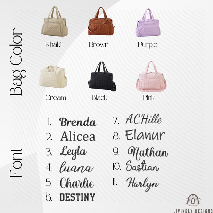 Custom Name Weekender Bag Travel Tote