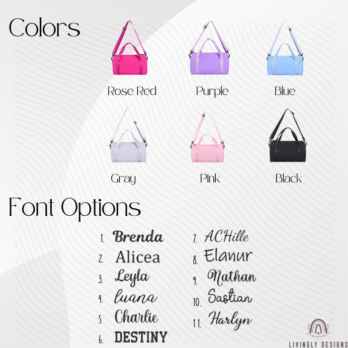 Personalized Dance Duffle/Travel Bag for Toddlers
