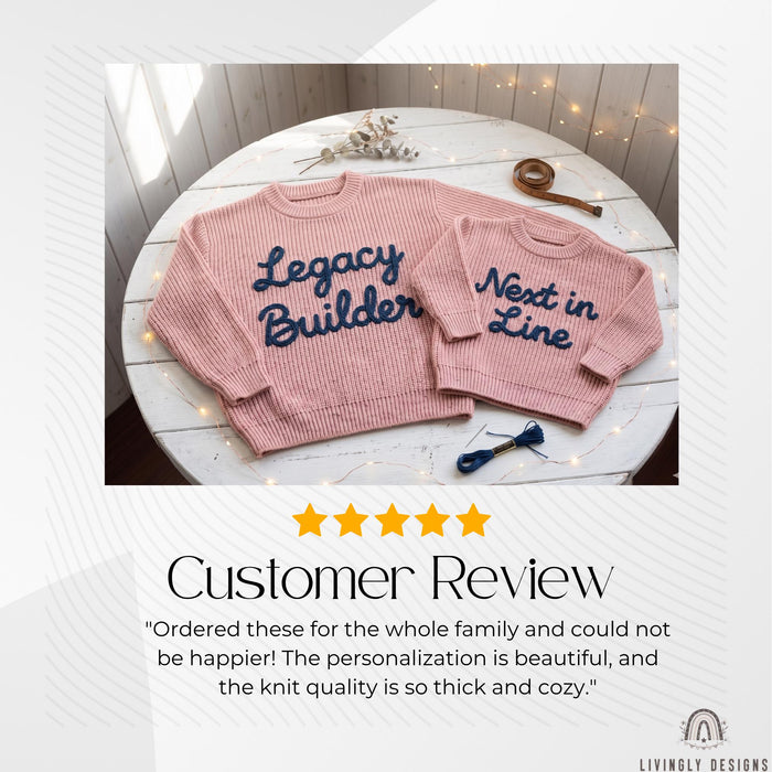 Custom Embroidered Legacy Builder Sweaters | Matching Family & Couple Sweatshirts