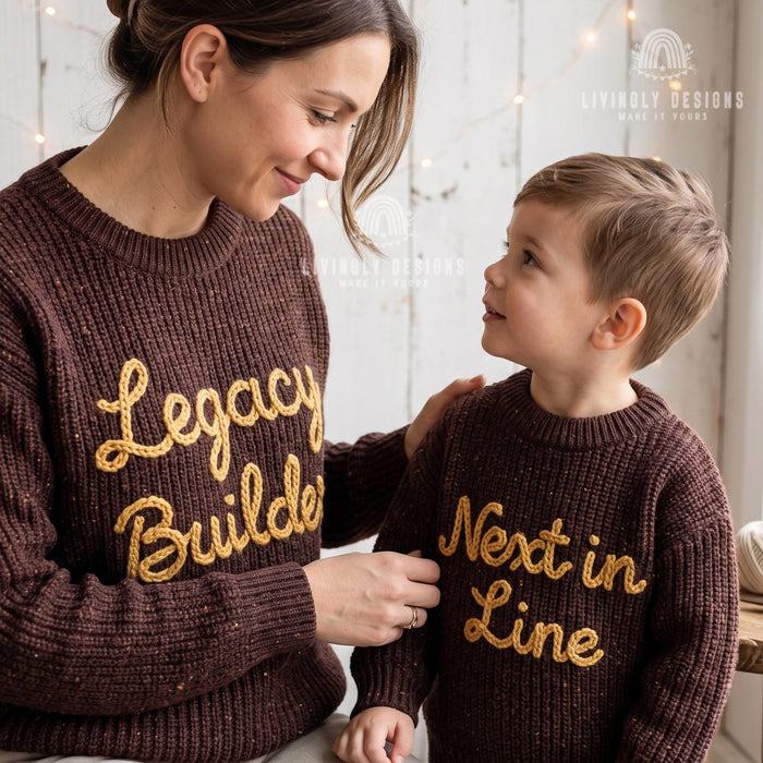 Custom Embroidered Legacy Builder Sweaters | Matching Family & Couple Sweatshirts
