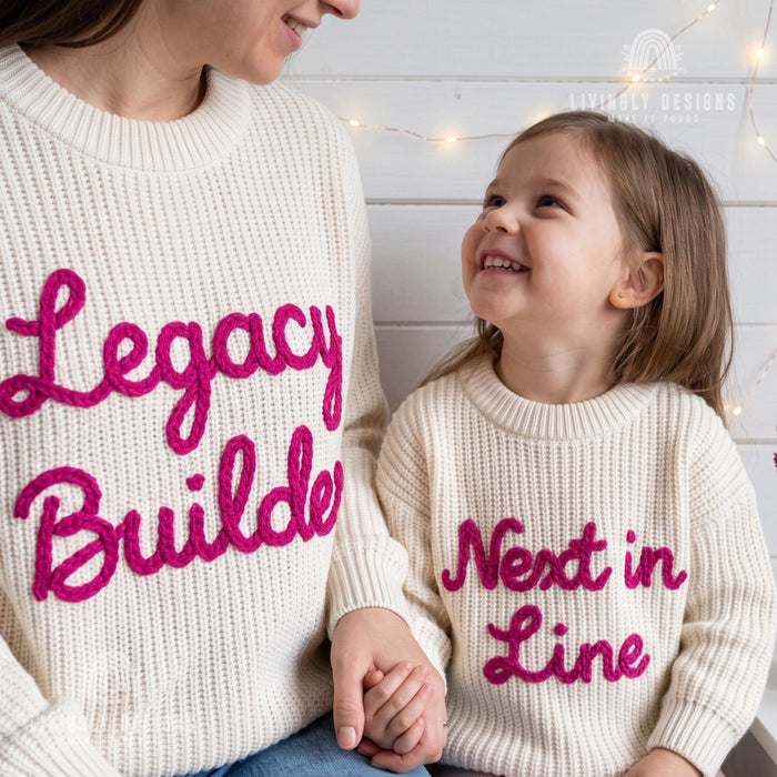 Custom Embroidered Legacy Builder Sweaters | Matching Family & Couple Sweatshirts
