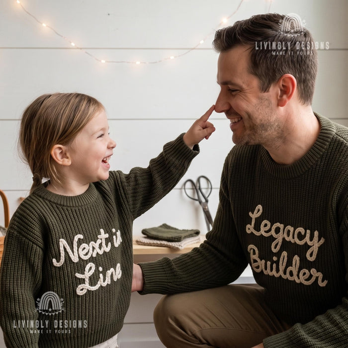 Custom Embroidered Legacy Builder Sweaters | Matching Family & Couple Sweatshirts
