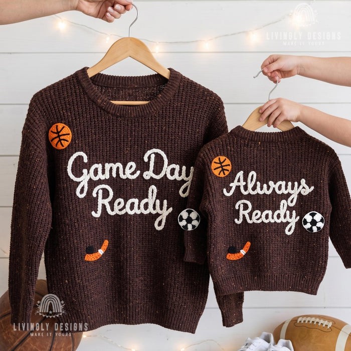 Personalized Embroidered Game Day Matching Sweaters | Custom Sports Leader Sweatshirt