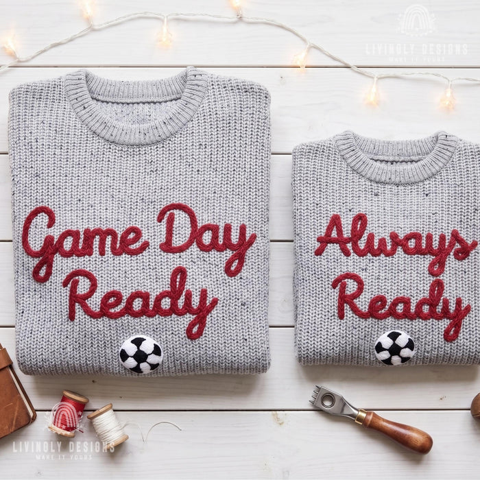 Personalized Embroidered Game Day Matching Sweaters | Custom Sports Leader Sweatshirt