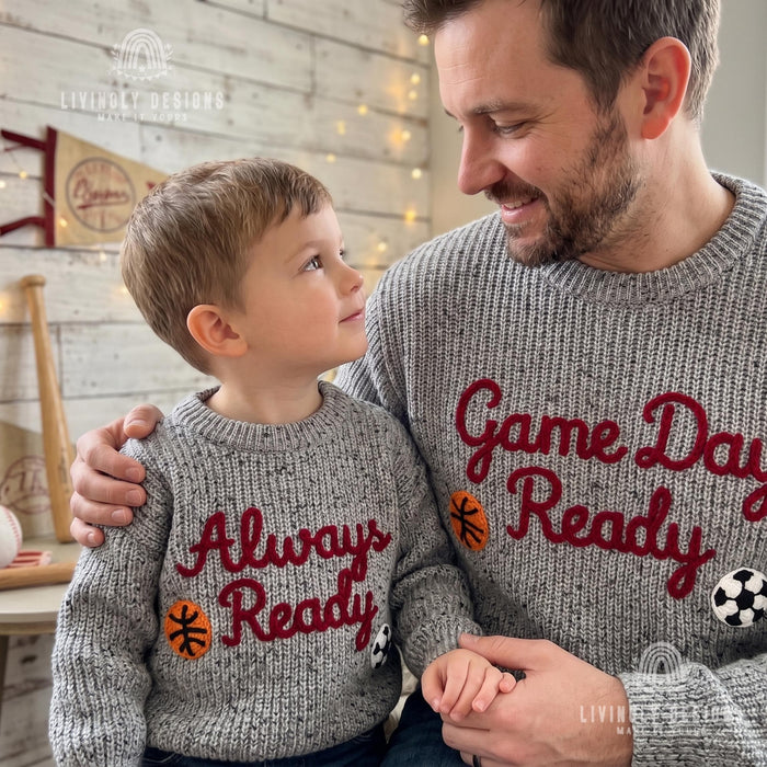 Personalized Embroidered Game Day Matching Sweaters | Custom Sports Leader Sweatshirt