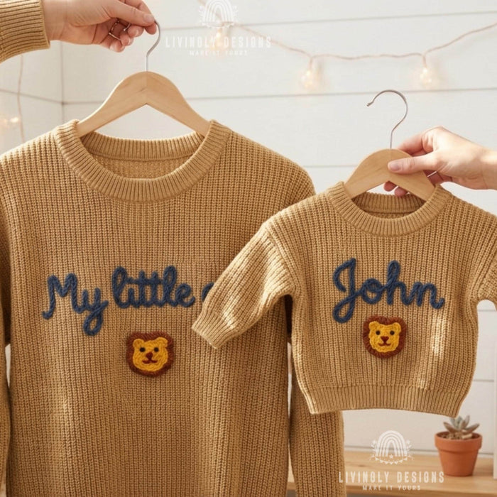 Personalized Mother, Child Matching Sweaters | Custom Mom, Mother's Day Jumper