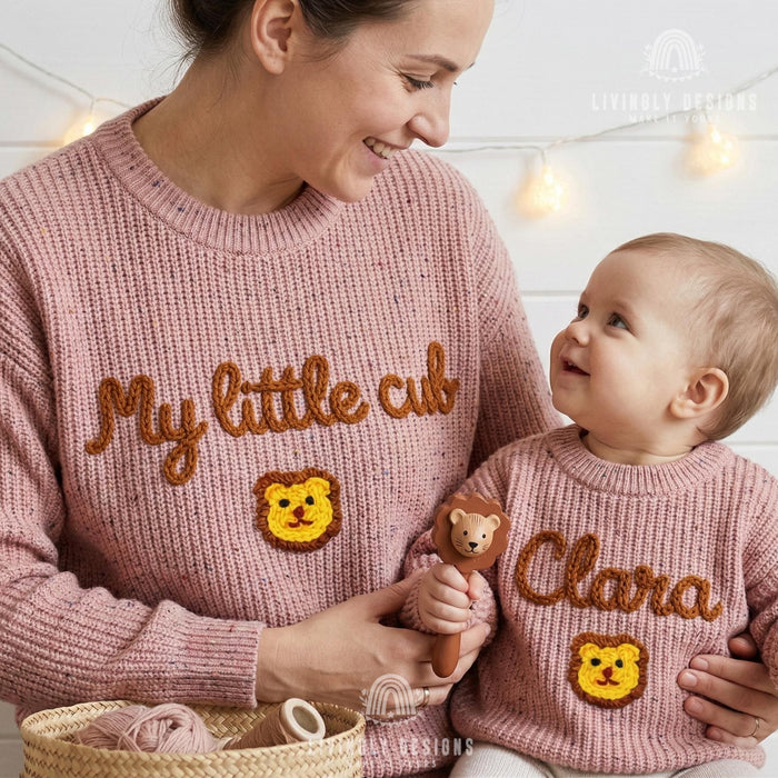 Personalized Mother, Child Matching Sweaters | Custom Mom, Mother's Day Jumper