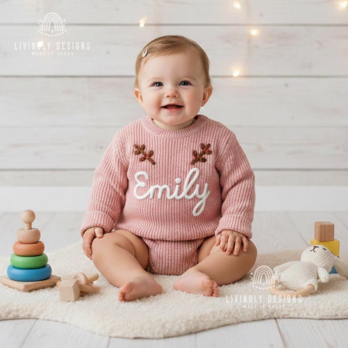 Personalized Antlers Christmas Holiday Knit Jumper