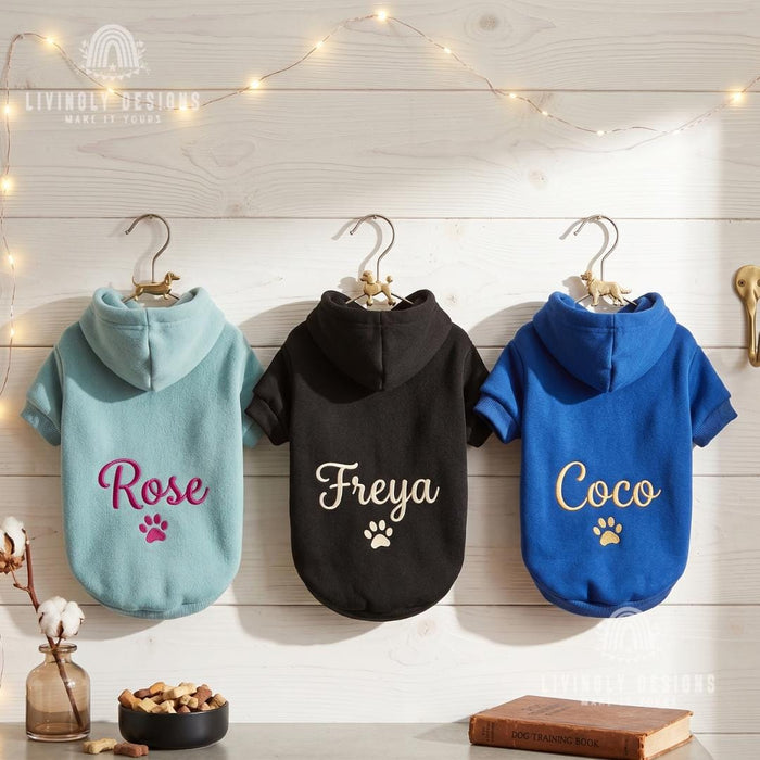 Personalized Name Dog/Pet Sweatshirt Embroidered Winter Pet Hoodie