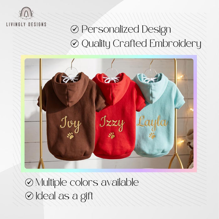 Personalized Name Dog/Pet Sweatshirt Embroidered Winter Pet Hoodie