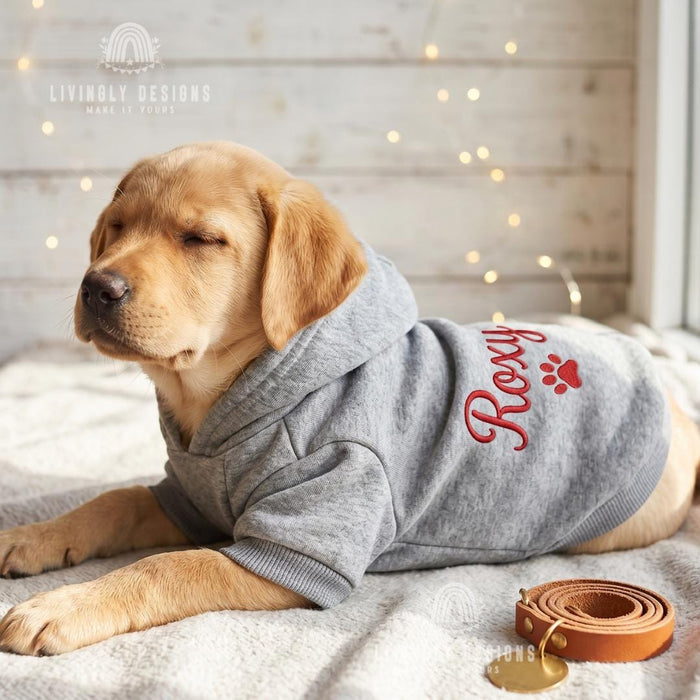 Personalized Name Dog/Pet Sweatshirt Embroidered Winter Pet Hoodie