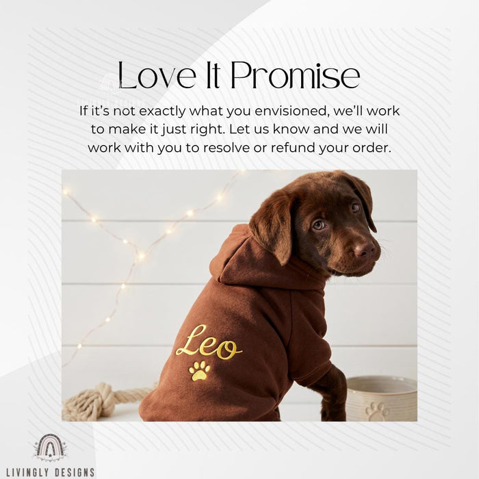 Personalized Name Dog/Pet Sweatshirt Embroidered Winter Pet Hoodie