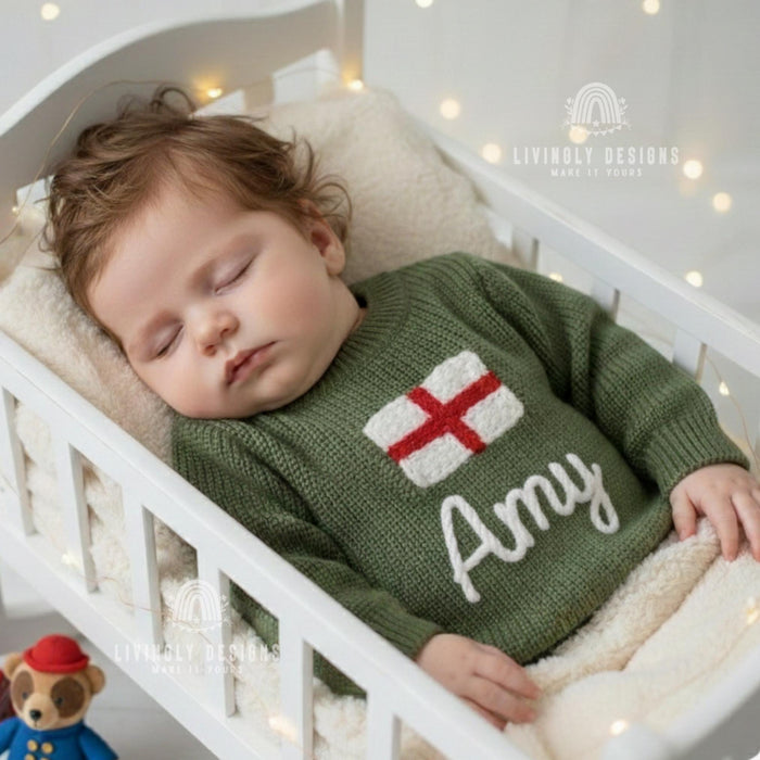 Personalized England Flag Matching Family Sweaterser | Parent and Child Matching Outfit Gift