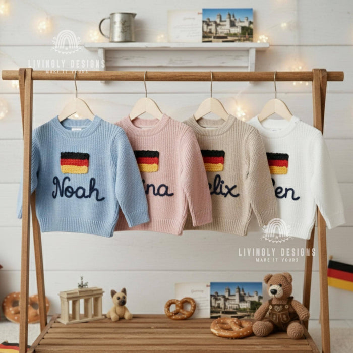 Personalized Germany Flag Matching Family Sweaters | Parent and Child Matching Outfit Gift