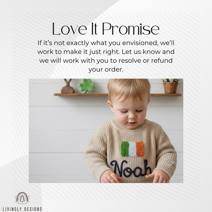 Personalized Ireland Flag Matching Family Sweaters | Parent and Child Matching Outfit Gift