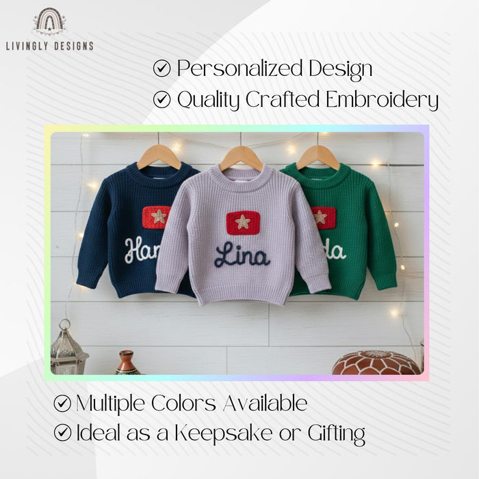 Personalized Morocco Flag Matching Family Sweaters Parent and Child Matching Outfit Gift