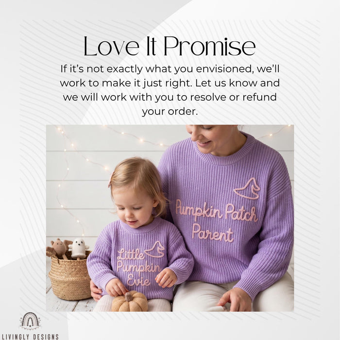 Custom Pumpkin Patch Parent, Little Pumpkin Matching Halloween Parent & Child Sweater