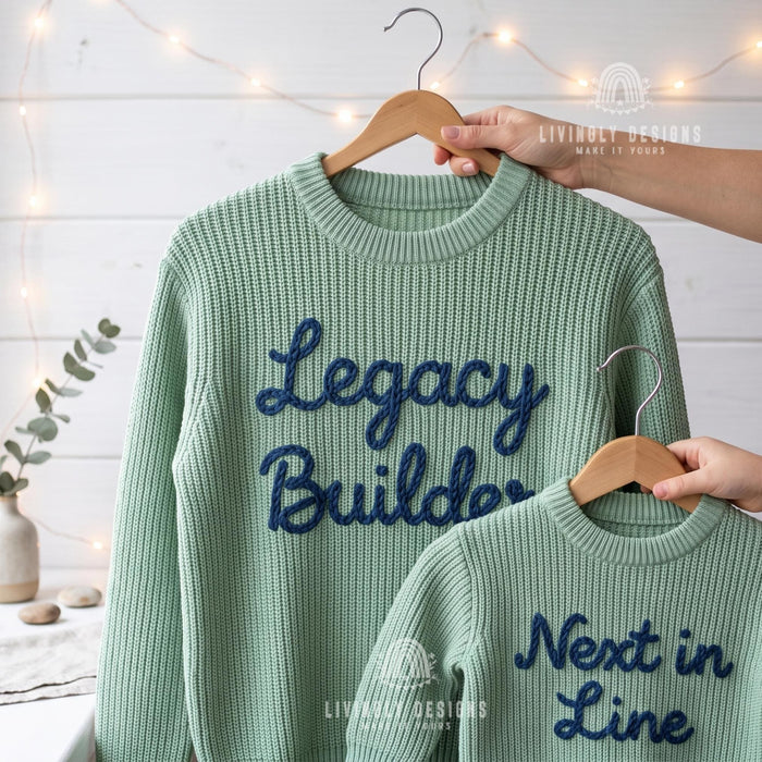 Custom Embroidered Legacy Builder Sweaters | Matching Family & Couple Sweatshirts