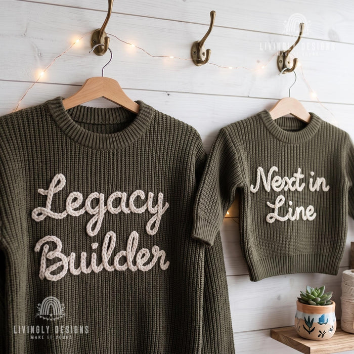 Custom Embroidered Legacy Builder Sweaters | Matching Family & Couple Sweatshirts