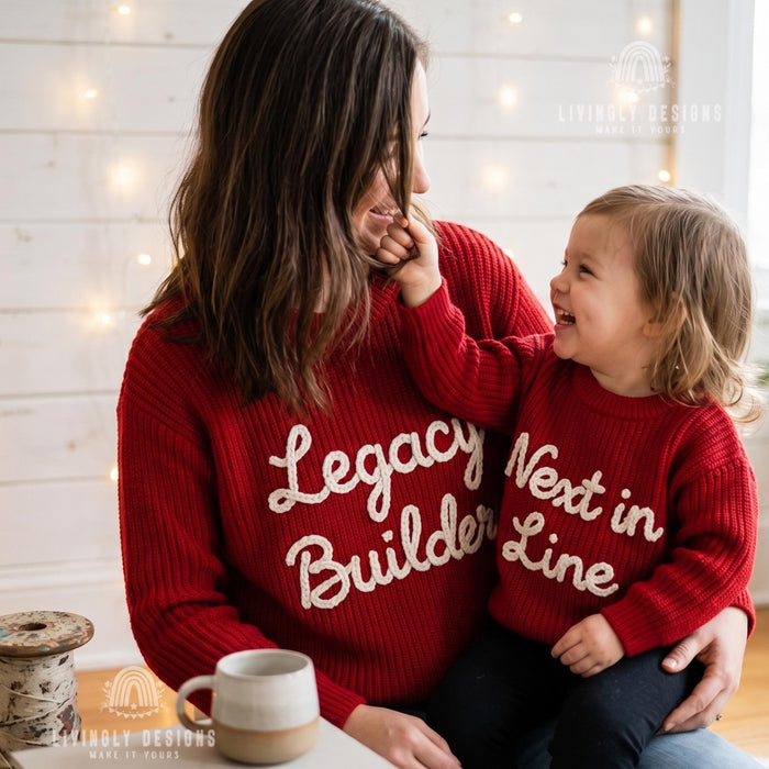 Custom Embroidered Legacy Builder Sweaters | Matching Family & Couple Sweatshirts
