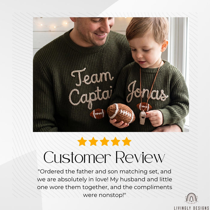 Personalized Embroidered Team Captain Matching Sweaters | Custom Sports Leader Sweatshirt