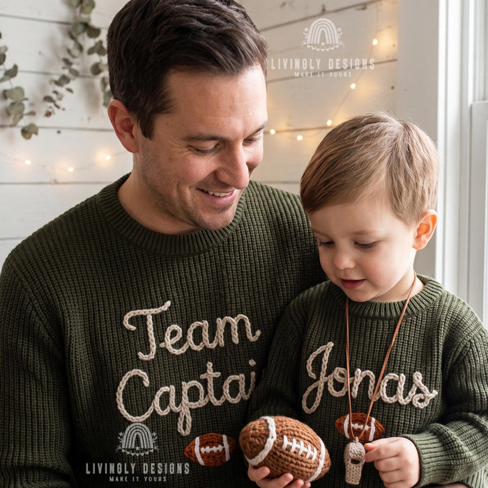 Personalized Embroidered Team Captain Matching Sweaters | Custom Sports Leader Sweatshirt