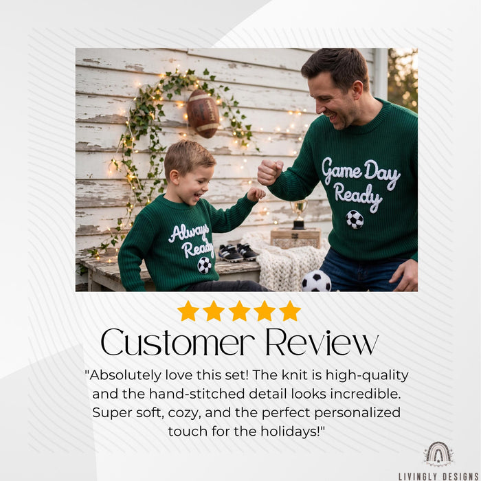 Personalized Embroidered Game Day Matching Sweaters | Custom Sports Leader Sweatshirt