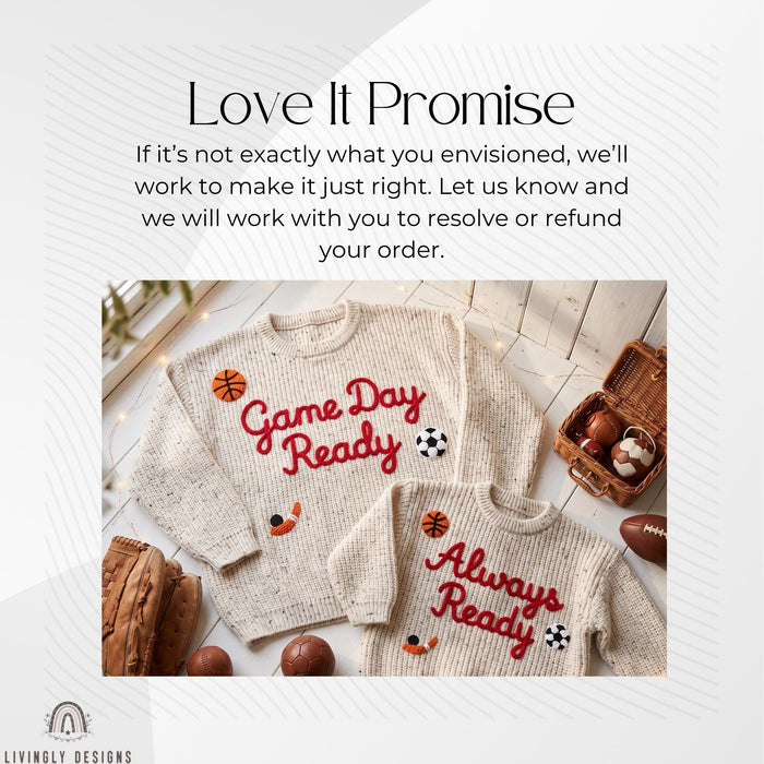 Personalized Embroidered Game Day Matching Sweaters | Custom Sports Leader Sweatshirt
