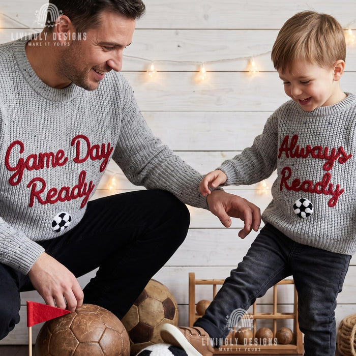 Personalized Embroidered Game Day Matching Sweaters | Custom Sports Leader Sweatshirt
