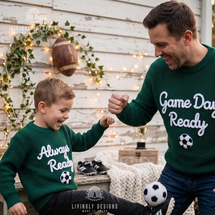 Personalized Embroidered Game Day Matching Sweaters | Custom Sports Leader Sweatshirt