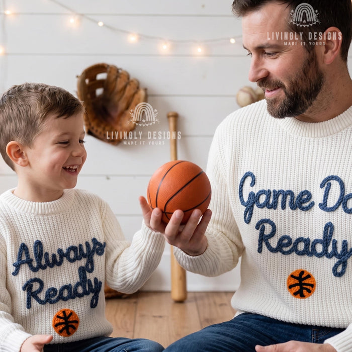Personalized Embroidered Game Day Matching Sweaters | Custom Sports Leader Sweatshirt