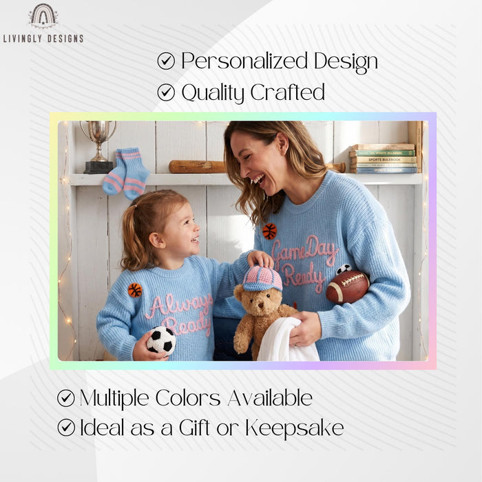 Personalized Embroidered Game Day Matching Sweaters | Custom Sports Leader Sweatshirt