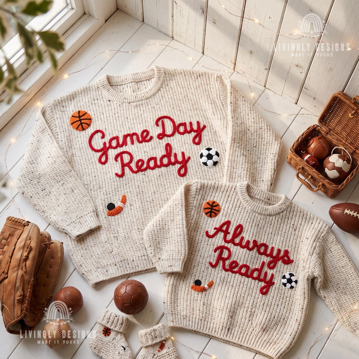 Personalized Embroidered Game Day Matching Sweaters | Custom Sports Leader Sweatshirt