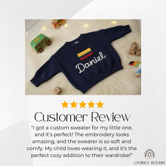 Personalized Colombia Flag Matching Family Sweaters Parent and Child Matching Outfit Gift