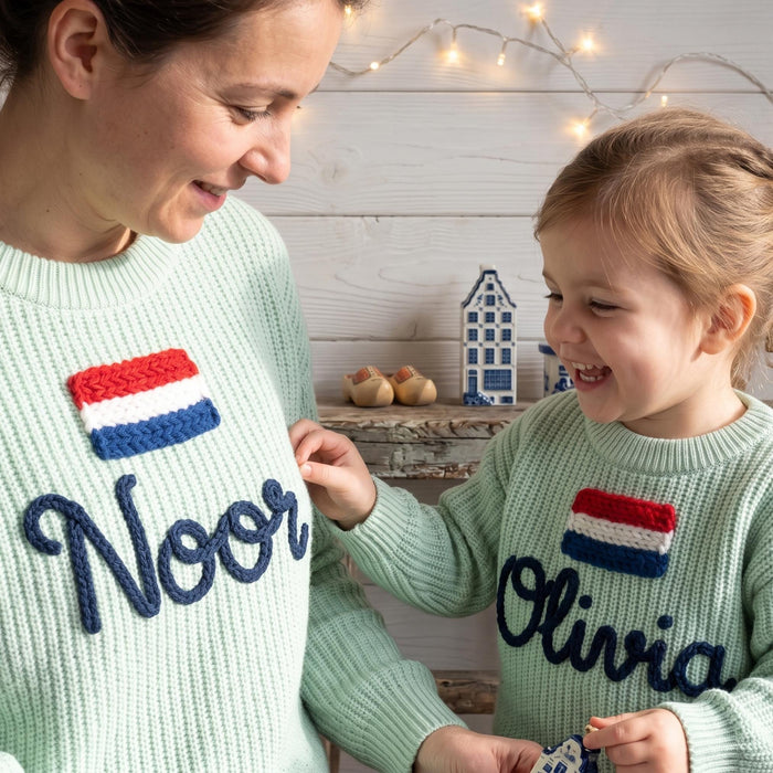Personalized Netherlands Flag Matching Family Sweaters Parent and Child Matching Outfit