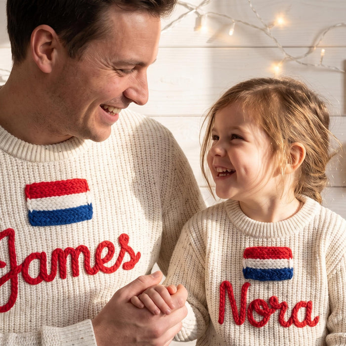 Personalized Netherlands Flag Matching Family Sweaters Parent and Child Matching Outfit